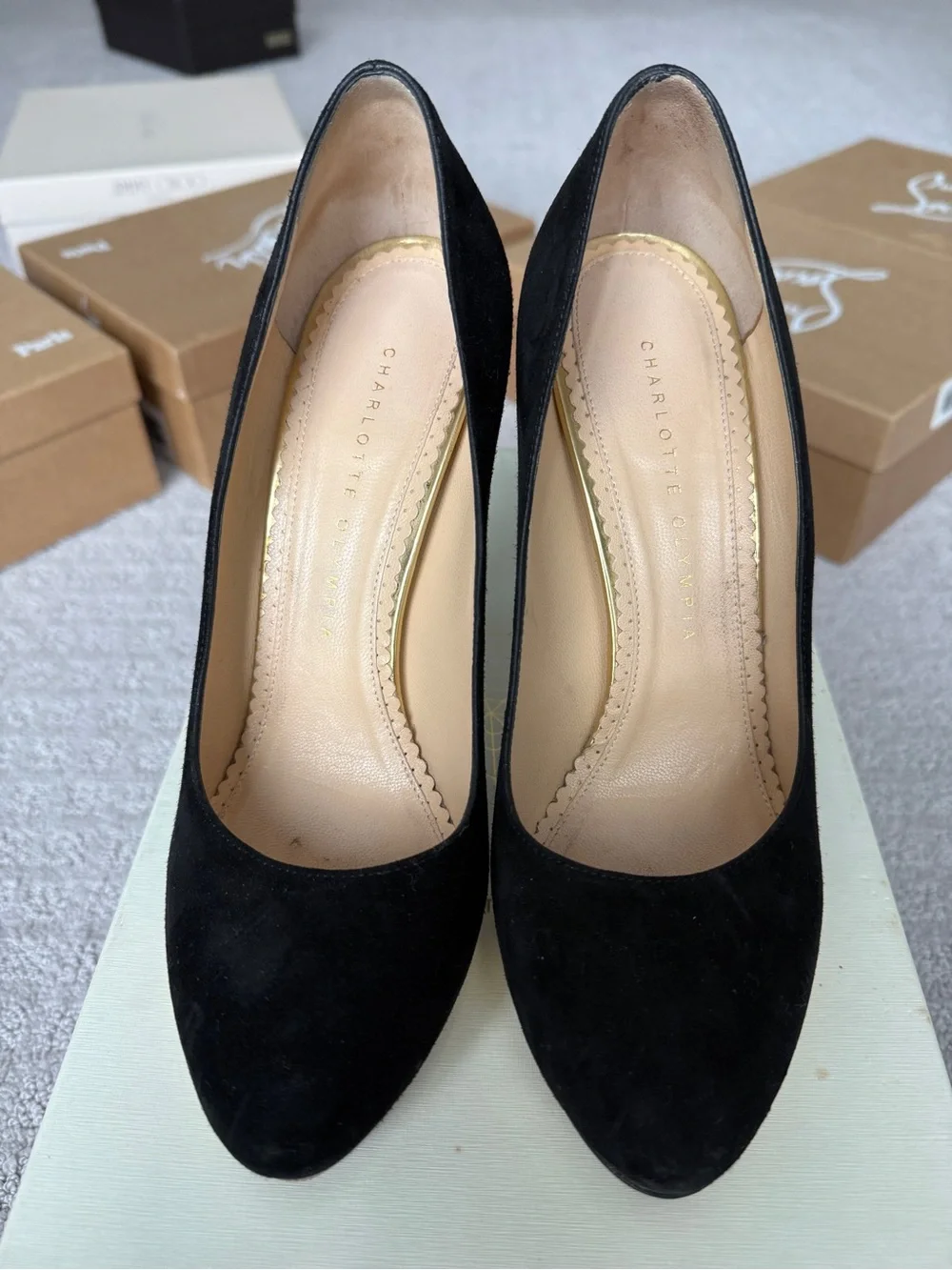 Charlotte Olympia Black Suede Pumps